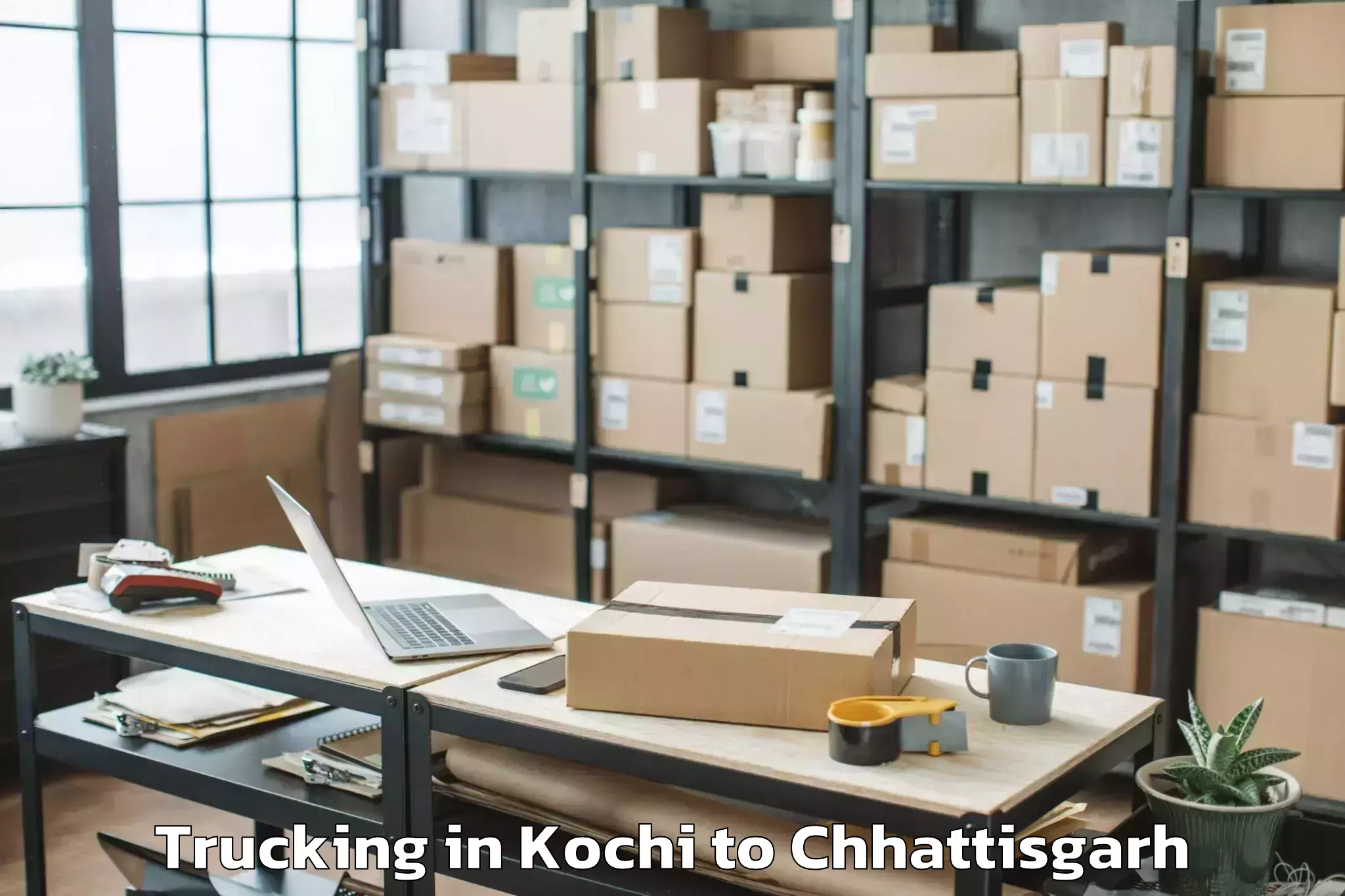 Book Kochi to Op Jindal University Raigarh Trucking